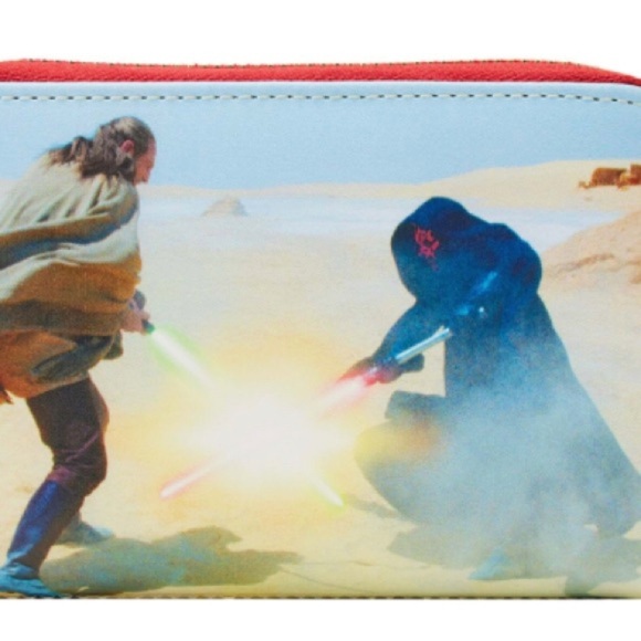 Loungefly Star Wars Phantom Menace Scene Zip around Wallet new - Picture 2 of 3